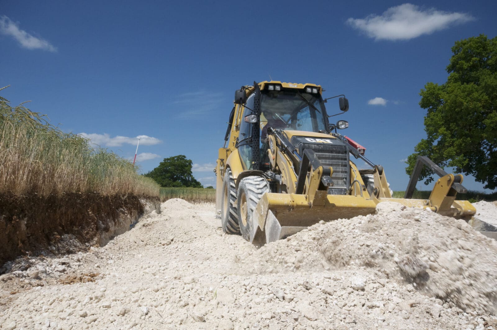 Groundwork in process with digger